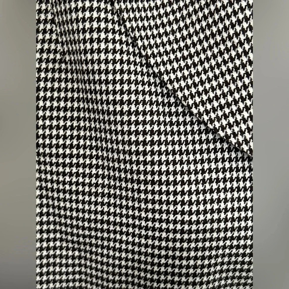 Women’s Size 8 Blazer Black White Houndstooth Career Preppy Bow Pockets Coquette - Picture 7 of 15